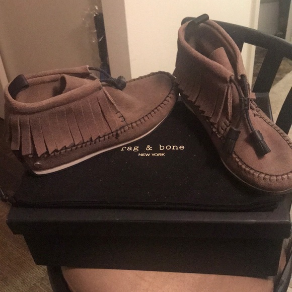 Rag & Bone Taupe Ankle Boots - Picture 4 of 8